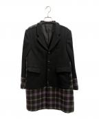 COMME des GARCONS HOMME PLUSコムデギャルソンオムプリュス）の古着「ドッキング4Bジャケット」｜ブラック×パープル
