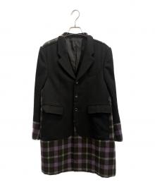 COMME des GARCONS HOMME PLUS（コムデギャルソンオムプリュス）の古着「ドッキング4Bジャケット」｜ブラック×パープル