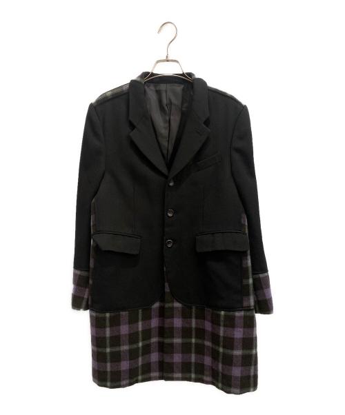 COMME des GARCONS HOMME PLUS（コムデギャルソンオムプリュス）COMME des GARCONS HOMME PLUS (コムデギャルソンオムプリュス) ドッキング4Bジャケット ブラック×パープル サイズ:Sの古着・服飾アイテム