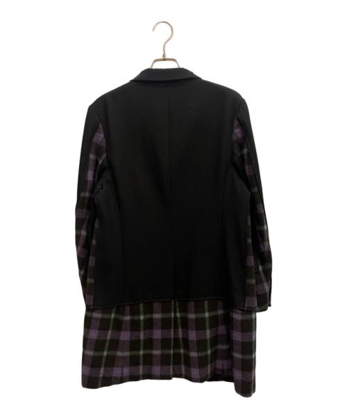 COMME des GARCONS HOMME PLUS（コムデギャルソンオムプリュス）COMME des GARCONS HOMME PLUS (コムデギャルソンオムプリュス) ドッキング4Bジャケット ブラック×パープル サイズ:Sの古着・服飾アイテム