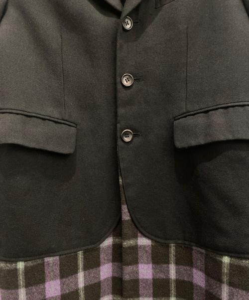 COMME des GARCONS HOMME PLUS（コムデギャルソンオムプリュス）COMME des GARCONS HOMME PLUS (コムデギャルソンオムプリュス) ドッキング4Bジャケット ブラック×パープル サイズ:Sの古着・服飾アイテム
