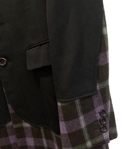 COMME des GARCONS HOMME PLUS（コムデギャルソンオムプリュス）COMME des GARCONS HOMME PLUS (コムデギャルソンオムプリュス) ドッキング4Bジャケット ブラック×パープル サイズ:Sの古着・服飾アイテム
