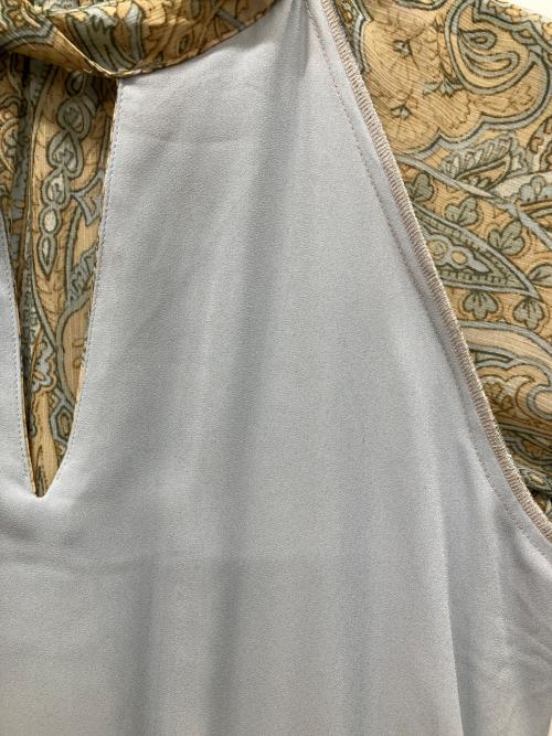 LAUREN RALPH LAUREN（ローレン ラルフ ローレン）LAUREN RALPH LAUREN (ローレン ラルフ ローレン) ペイズリー柄ボウタイシフォンワンピース ベージュ サイズ:2の古着・服飾アイテム