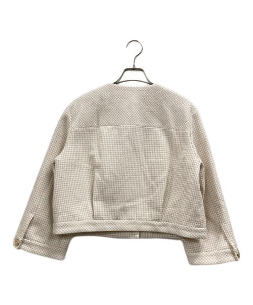 ANAYI（アナイ）ANAYI (アナイ) ドビーツイードノーカラーブルゾン アイボリー サイズ:36の古着・服飾アイテム