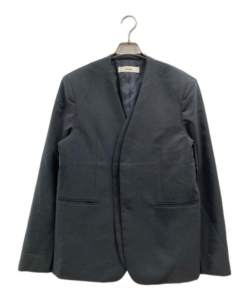 anuke（アンヌーク）anuke (アンヌーク) Collarless Over Jacket グレー サイズ:36の古着・服飾アイテム