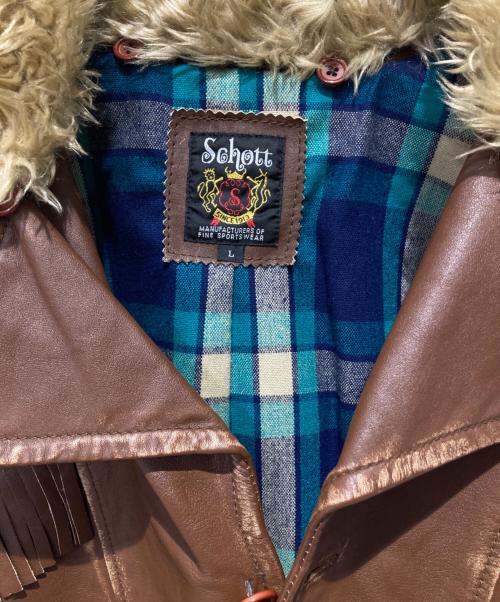 Schott（ショット）Schott (ショット) レザージャケット ブラウン サイズ:Ｌの古着・服飾アイテム