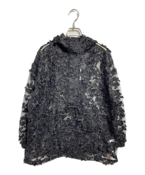 LAYAS（レイヤーズ）LAYAS (レイヤーズ) LACE JQD FOODIE/レースジャカードフーディー ブラック サイズ:Fの古着・服飾アイテム