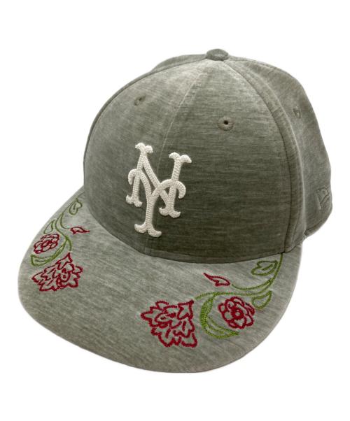 KITH（キス）KITH (キス) New Era (ニューエラ) The New York Mets Chenille 59Fifty Fitted/ニューヨーク・メッツ シェニール 59FIFTY フィッテッドキャップ グレー サイズ:7 3/8の古着・服飾アイテム