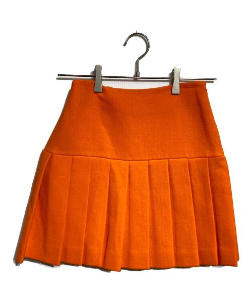 MIU MIU（ミュウミュウ）MIU MIU (ミュウミュウ) フレアプリーツミニスカート/Flared pleated mini skirt オレンジ サイズ:38の古着・服飾アイテム