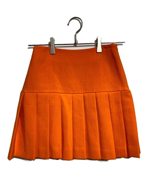 MIU MIU（ミュウミュウ）MIU MIU (ミュウミュウ) フレアプリーツミニスカート/Flared pleated mini skirt オレンジ サイズ:38の古着・服飾アイテム