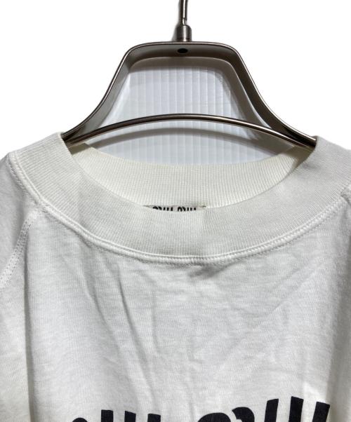MIU MIU（ミュウミュウ）MIU MIU (ミュウミュウ) スリットロングスリーブTシャツ/Slit Long-Sleeve T-Shirt ホワイト サイズ:XSの古着・服飾アイテム