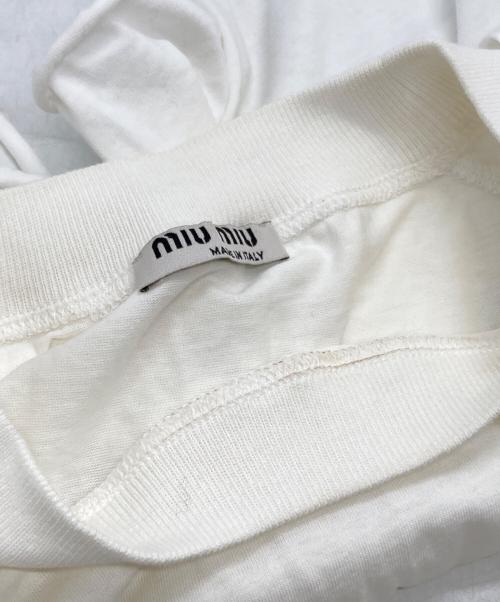 MIU MIU（ミュウミュウ）MIU MIU (ミュウミュウ) スリットロングスリーブTシャツ/Slit Long-Sleeve T-Shirt ホワイト サイズ:XSの古着・服飾アイテム