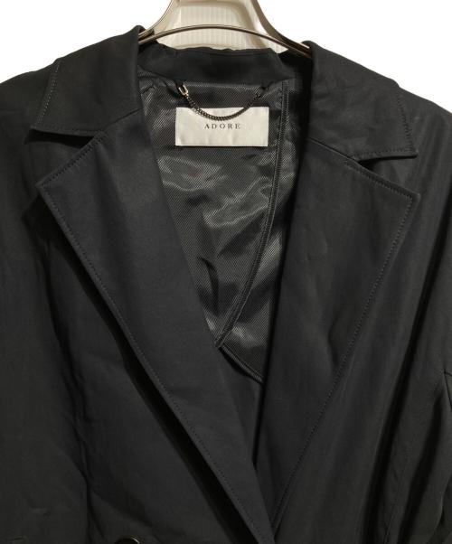 ADORE（アドーア）ADORE (アドーア) コットンツイルロングコート/Cotton Twill Long Coat ブラック サイズ:36の古着・服飾アイテム