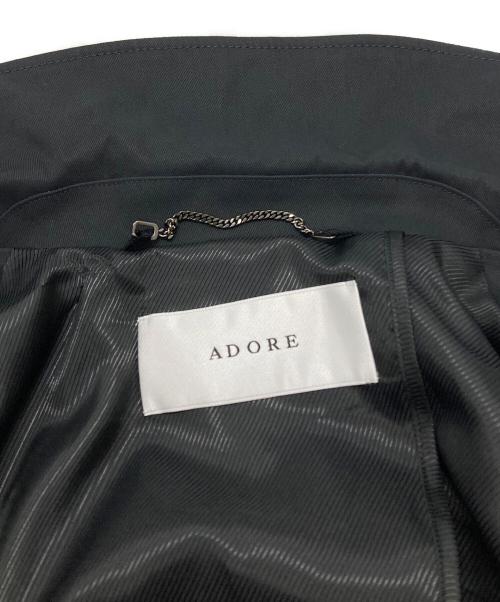 ADORE（アドーア）ADORE (アドーア) コットンツイルロングコート/Cotton Twill Long Coat ブラック サイズ:36の古着・服飾アイテム
