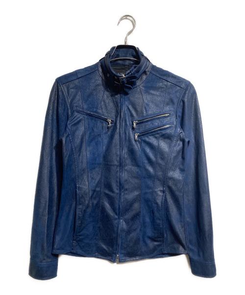 TORNADO MART（トルネードマート）TORNADO MART (トルネードマート) ラスターコーティングライダースジャケット/Luster-Coated Biker Jacket ネイビー サイズ:Mの古着・服飾アイテム