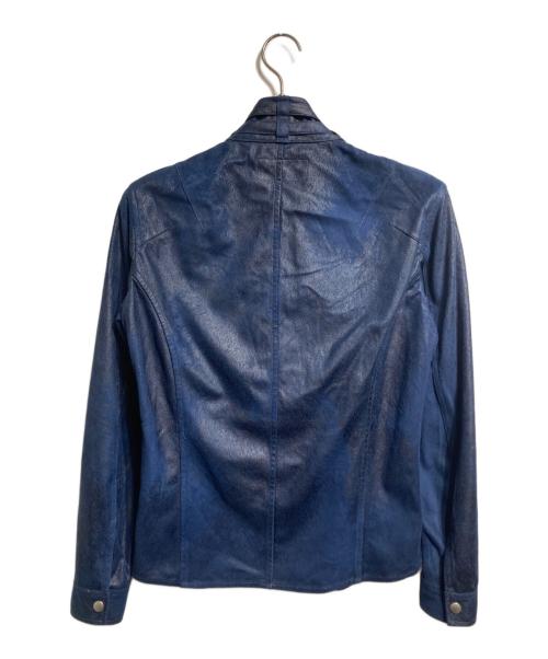 TORNADO MART（トルネードマート）TORNADO MART (トルネードマート) ラスターコーティングライダースジャケット/Luster-Coated Biker Jacket ネイビー サイズ:Mの古着・服飾アイテム