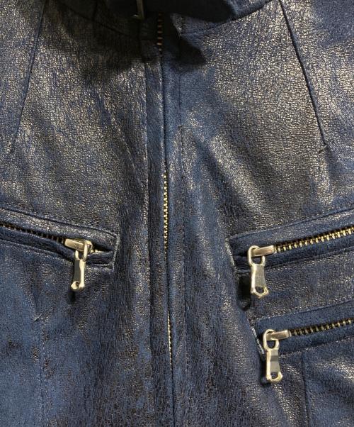 TORNADO MART（トルネードマート）TORNADO MART (トルネードマート) ラスターコーティングライダースジャケット/Luster-Coated Biker Jacket ネイビー サイズ:Mの古着・服飾アイテム