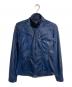 TORNADO MART（トルネードマート）の古着「ラスターコーティングライダースジャケット/Luster-Coated Biker Jacket」｜ネイビー