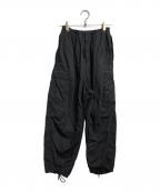 HYKEハイク）の古着「ミリタリーイージーカーゴパンツ/Military-Style Easy Cargo Pants」｜ブラック