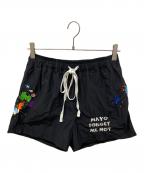 MAYOメイヨー）の古着「PAINT Embroidery Swim Shorts」｜ブラック
