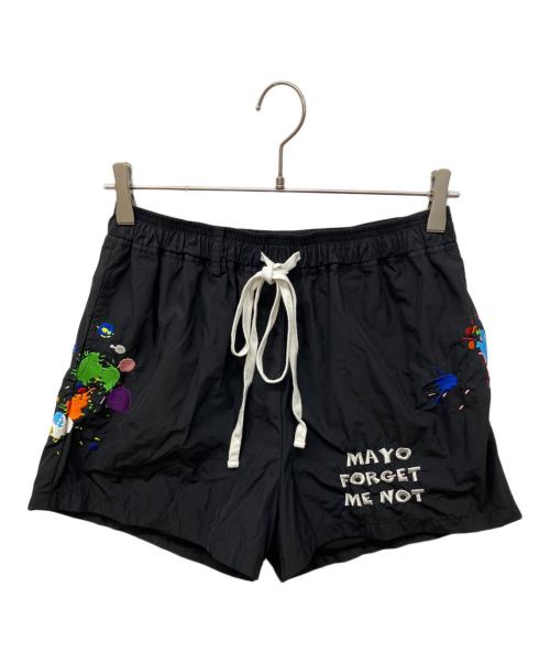 MAYO（メイヨー）MAYO (メイヨー) PAINT Embroidery Swim Shorts ブラック サイズ:Mの古着・服飾アイテム