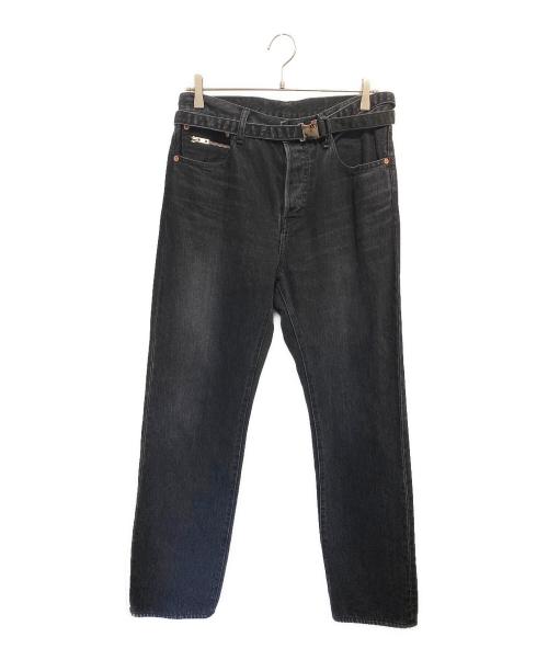 sacai（サカイ）sacai (サカイ) Straight Denim ブラック サイズ:2の古着・服飾アイテム