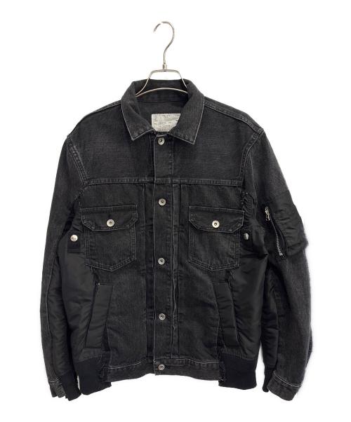 sacai（サカイ）sacai (サカイ) Denim x Nylon Twill Jacket ブラック サイズ:1の古着・服飾アイテム