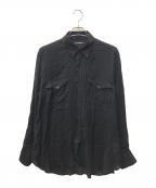MAATEE&SONSマーティーアンドサンズ）の古着「WORK SHIRTS SILK/RAYON」｜ブラック