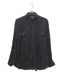 MAATEE&SONS（マーティーアンドサンズ）の古着「WORK SHIRTS SILK/RAYON」｜ブラック