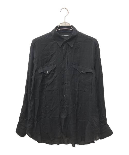 MAATEE&SONS（マーティーアンドサンズ）MAATEE&SONS (マーティーアンドサンズ) WORK SHIRTS SILK/RAYON ブラック サイズ:3の古着・服飾アイテム