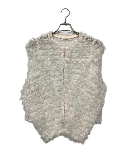 IENA（イエナ）IENA (イエナ) チュールテープ カーディガン ホワイト サイズ:FREEの古着・服飾アイテム