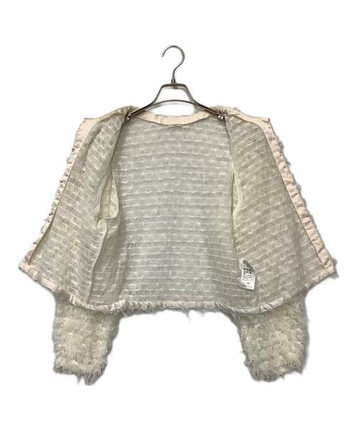 IENA（イエナ）IENA (イエナ) チュールテープ カーディガン ホワイト サイズ:FREEの古着・服飾アイテム