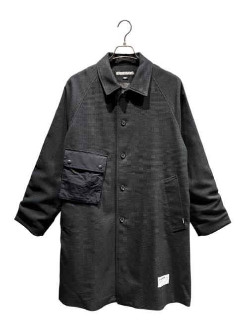 NEIGHBORHOOD（ネイバーフッド）NEIGHBORHOOD (ネイバーフッド) GC CHECK BALCOLLAR COAT ブラック×グレー サイズ:Mの古着・服飾アイテム