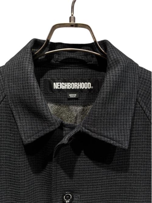 NEIGHBORHOOD（ネイバーフッド）NEIGHBORHOOD (ネイバーフッド) GC CHECK BALCOLLAR COAT ブラック×グレー サイズ:Mの古着・服飾アイテム