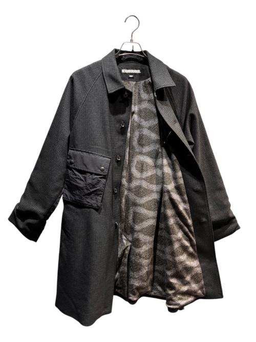 NEIGHBORHOOD（ネイバーフッド）NEIGHBORHOOD (ネイバーフッド) GC CHECK BALCOLLAR COAT ブラック×グレー サイズ:Mの古着・服飾アイテム