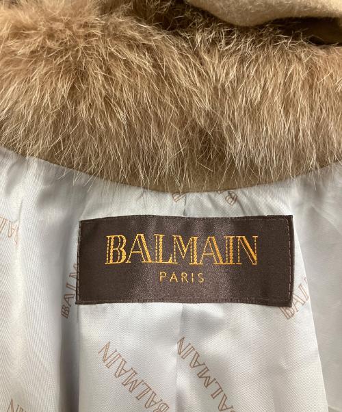 BALMAIN（バルマン）BALMAIN (バルマン) フード付きポンチョ ブラウン サイズ:Freeの古着・服飾アイテム