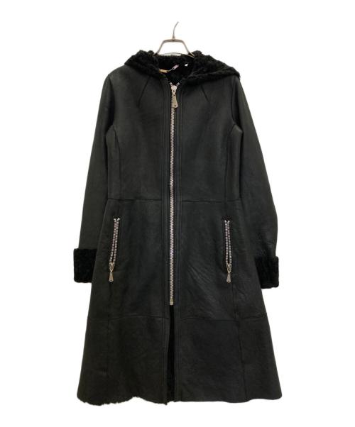 DOMA（ドマ）DOMA (ドマ) フーデッドムートンコート ブラック サイズ:Sの古着・服飾アイテム