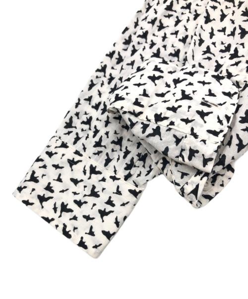NICENESS（ナイスネス）NICENESS (ナイスネス) LEE BIRD KADHI BLOCK PRINT SH ホワイト×ブラック サイズ:Mの古着・服飾アイテム