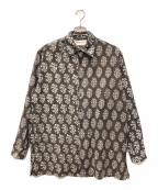 NICENESSナイスネス）の古着「LEE FLOWER WOOD PRINT SH」｜グレー×ホワイト