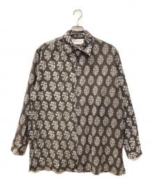 NICENESS（ナイスネス）の古着「LEE FLOWER WOOD PRINT SH」｜グレー×ホワイト