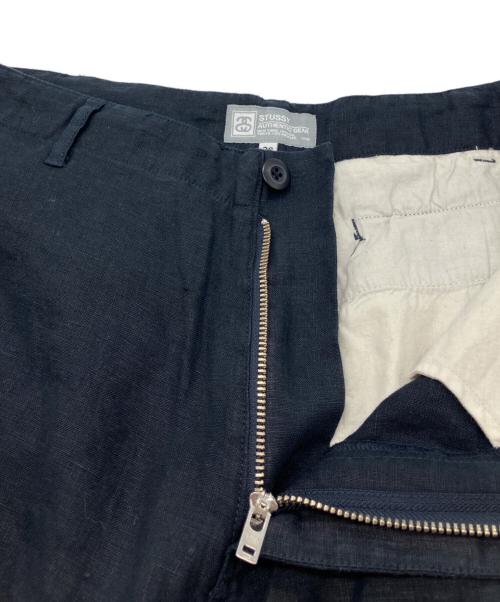 stussy（ステューシー）stussy (ステューシー) リネンハーフカーゴパンツ ネイビー サイズ:91cm (W36)の古着・服飾アイテム