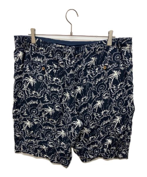 stussy（ステューシー）stussy (ステューシー) 総柄ハーフパンツ ネイビー サイズ:91cm (W36)の古着・服飾アイテム