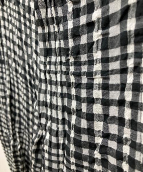 yohji yamamoto la vie en noir（ヨウジヤマモト ラヴィアン・ノアール）YOHJI YAMAMOTO la vie en noir (ヨウジヤマモト ラヴィアン・ノアール) シワ加工チェックパンツ ブラック サイズ:1の古着・服飾アイテム