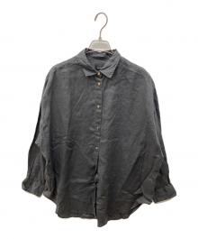 Spick and Span（スピック＆スパン）の古着「80リネンカシュクール ビッグシャツ」｜チャコールグレー