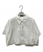 MAISON SPECIALメゾンスペシャル）の古着「Studded Half-Sleeve Bow Tie Shirt」｜ホワイト