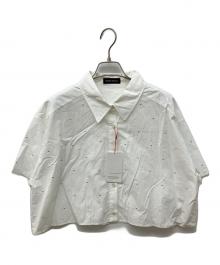 MAISON SPECIAL（メゾンスペシャル）の古着「Studded Half-Sleeve Bow Tie Shirt」｜ホワイト
