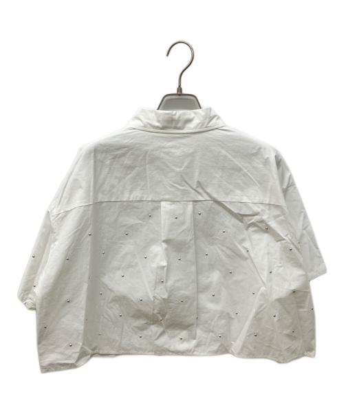 MAISON SPECIAL（メゾンスペシャル）MAISON SPECIAL (メゾンスペシャル) Studded Half-Sleeve Bow Tie Shirt ホワイト サイズ:FREE 未使用品の古着・服飾アイテム