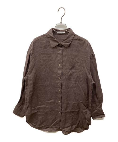 Whim Gazette（ウィムガゼット）Whim Gazette (ウィムガゼット) マルチウェイラミーシャツ ブラウン サイズ:FREEの古着・服飾アイテム