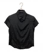 yohji yamamoto+noirヨウジヤマモトプリュスノアール）の古着「半袖ブラウス」｜ブラック