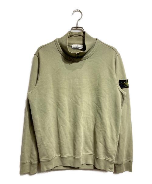 STONE ISLAND（ストーンアイランド）STONE ISLAND (ストーンアイランド) ファネルネックフリーススウェット/Funnel-neck fleece sweatshirt オリーブ サイズ:Lの古着・服飾アイテム